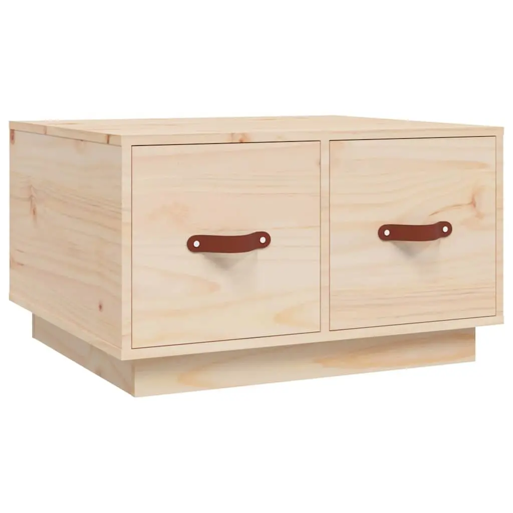 Coffee Table Solid Pine Wood 60x53x35 cm Brown with 2 Drawers