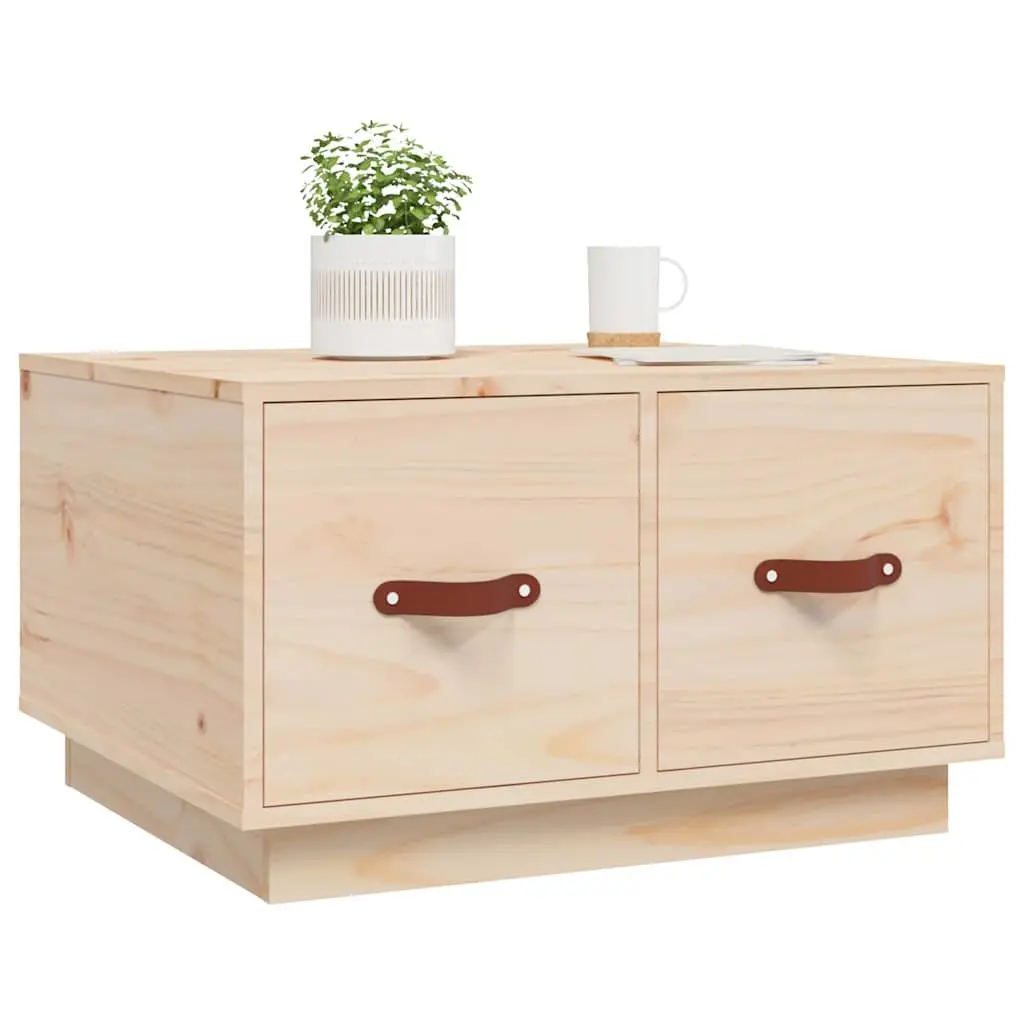 Coffee Table Solid Pine Wood 60x53x35 cm Brown with 2 Drawers