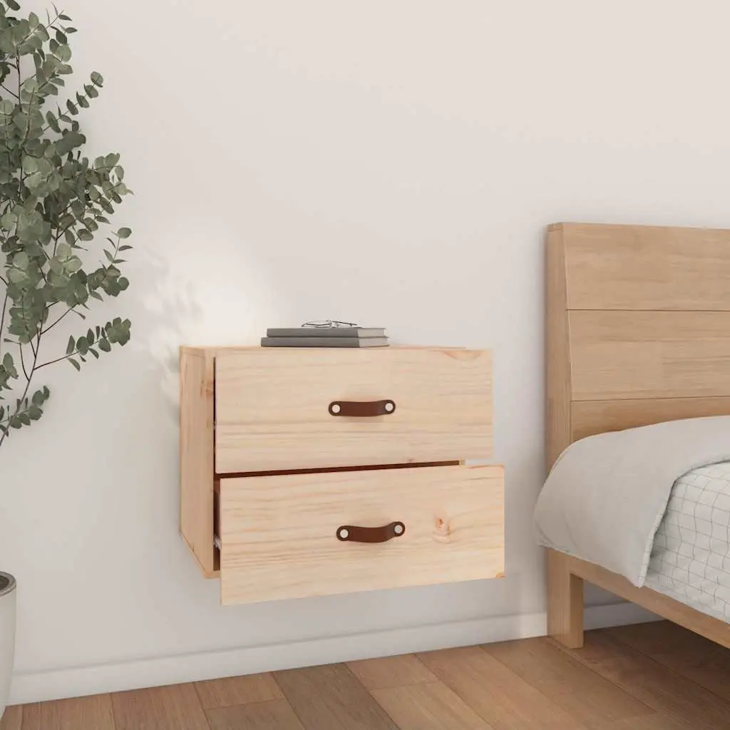 Wall-mounted Bedside Cabinets Brown Floating Storage Cabinet 50W x 36D x 40H cm 2 Piece