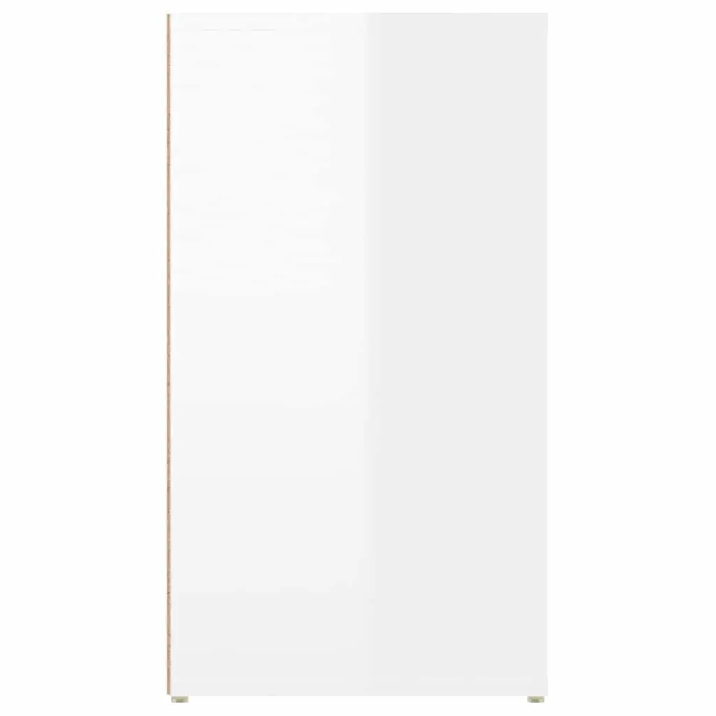 Sideboard High Gloss White Engineered Wood Storage Cabinet 100 x 33 x 59.5 cm
