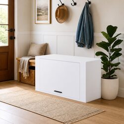 Wall-mounted Shoe Cabinet White 70x35x38 cm Storage Organiser Engineered Wood