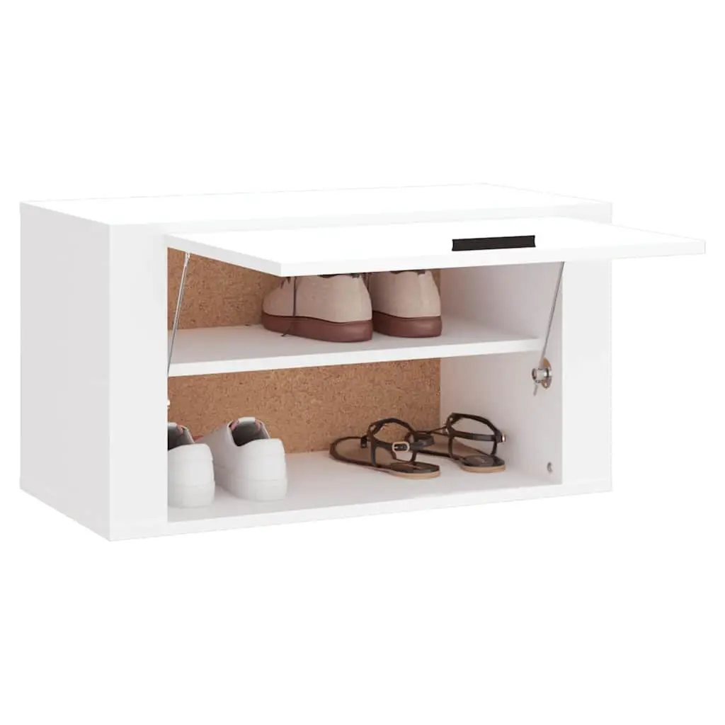 Wall-mounted Shoe Cabinet White Engineered Wood 70x35x38 cm