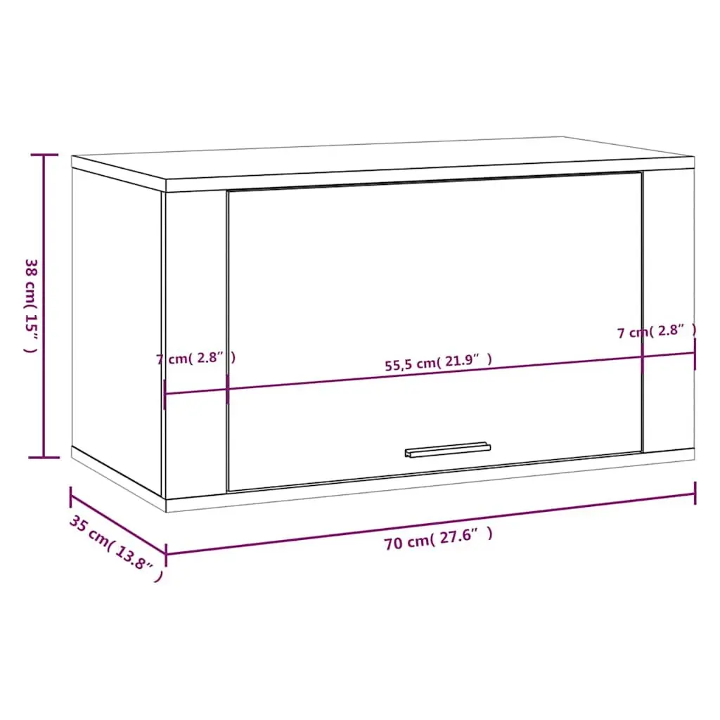 Wall-mounted Shoe Cabinet White Engineered Wood 70x35x38 cm