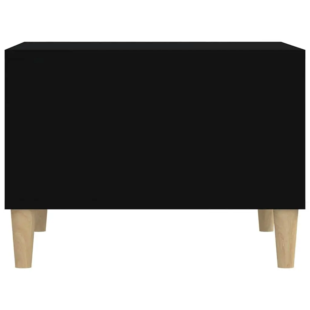 Coffee Table Black Scandinavian Style Storage Open Compartments Engineered Wood