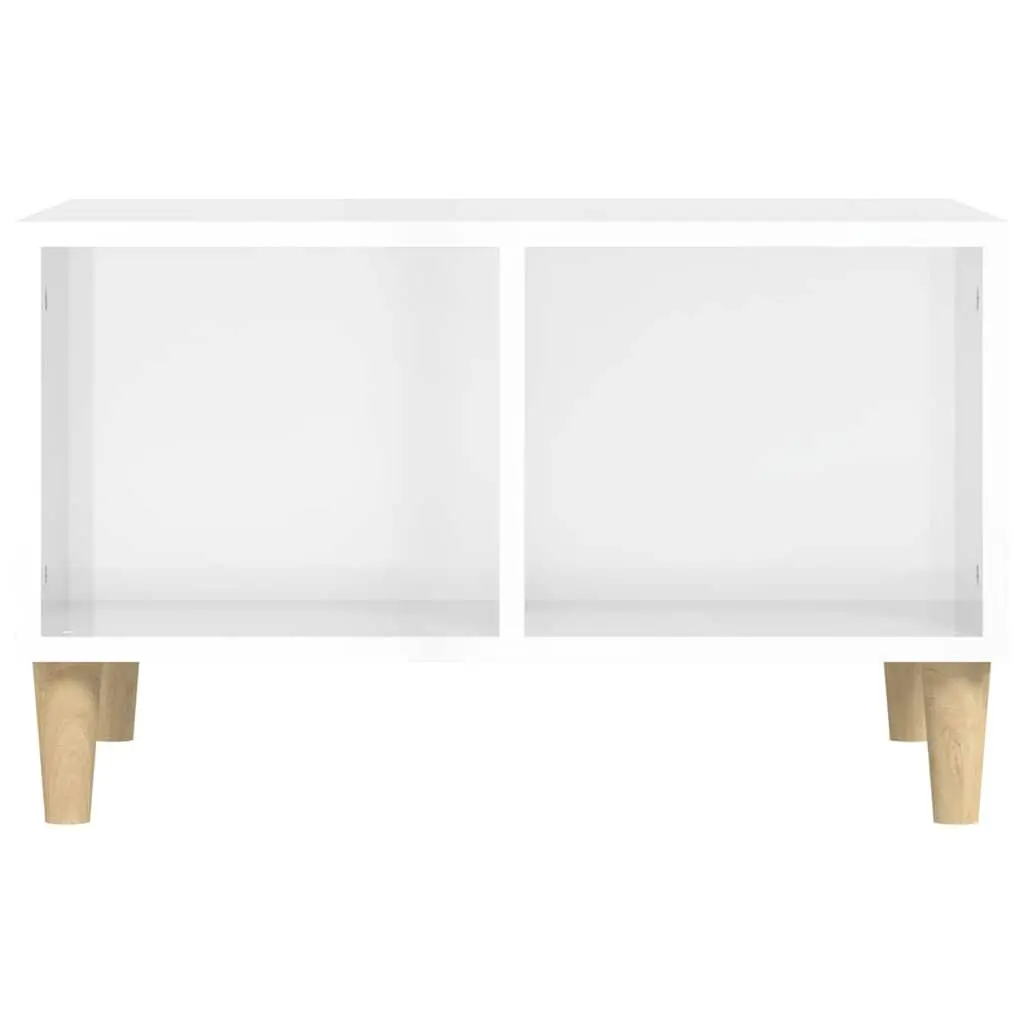 Coffee Table White High Gloss 60x50x36.5 cm Open Storage Compartments