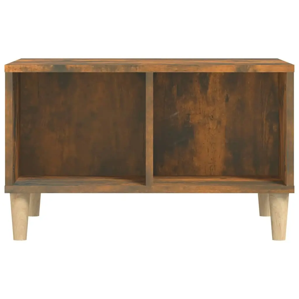 Coffee Table Scandinavian Style Smoked Oak 60 x 50 x 36.5 cm Open Storage Compartments