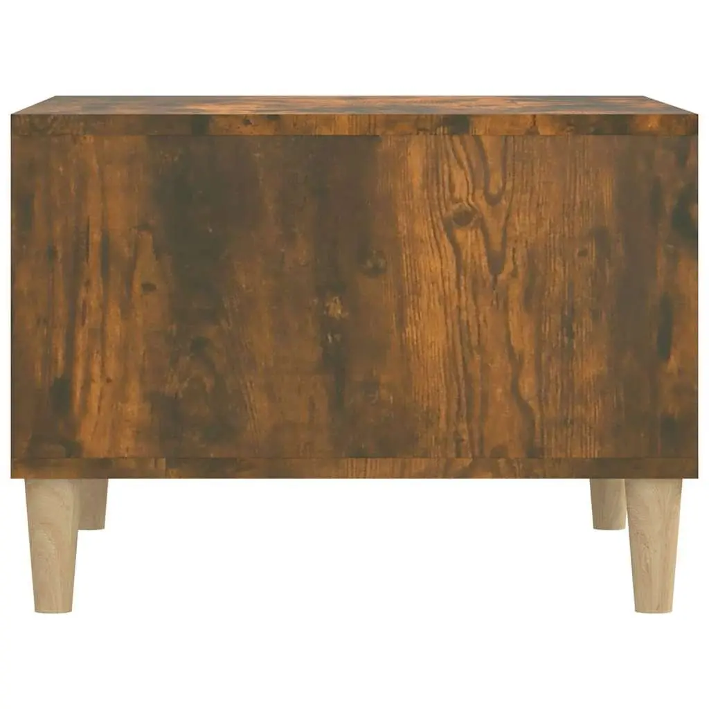 Coffee Table Scandinavian Style Smoked Oak 60 x 50 x 36.5 cm Open Storage Compartments