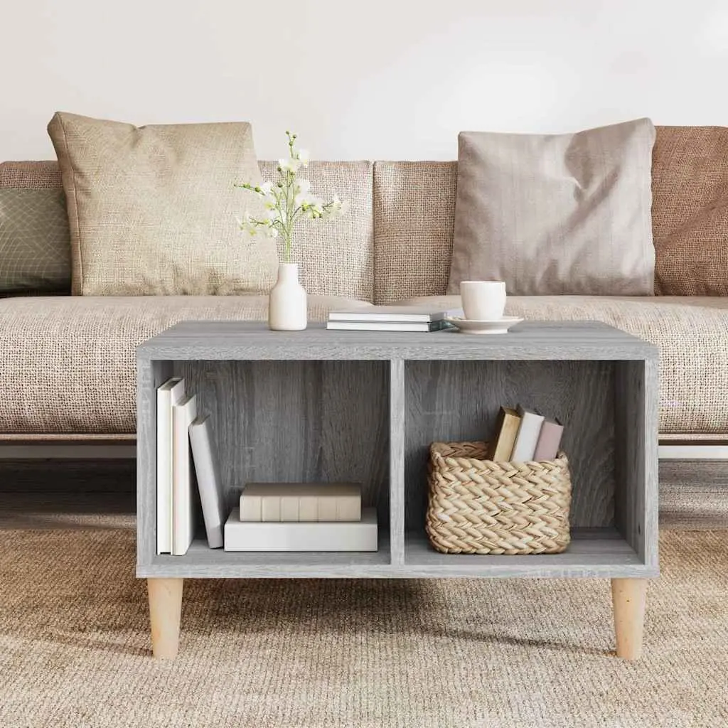 Coffee Table Grey with Storage Compartments 60 x 50 x 36.5 cm