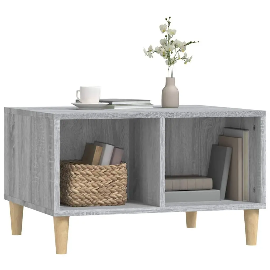 Coffee Table Grey with Storage Compartments 60 x 50 x 36.5 cm