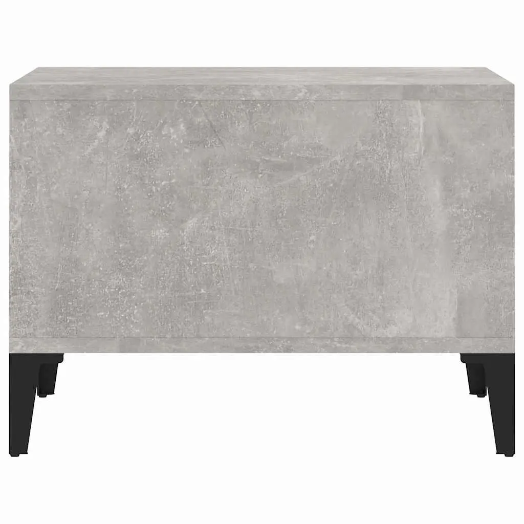 Coffee Table Grey Industrial Style Open Storage Compartments Metal Feet Home