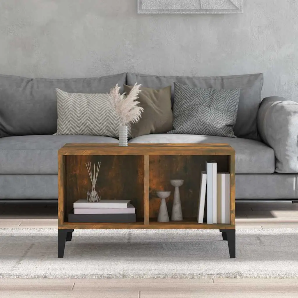 Coffee Table with Storage Compartments Industrial Style Brown Accent Furniture