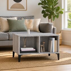 Coffee Table Grey Sonoma 60x50x36.5 cm Storage Compartments Industrial Design