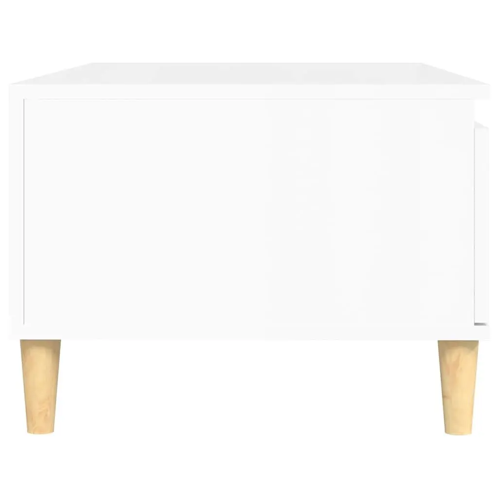 Coffee Table High Gloss White Storage Drawer Open Compartment 90x50x36.5cm