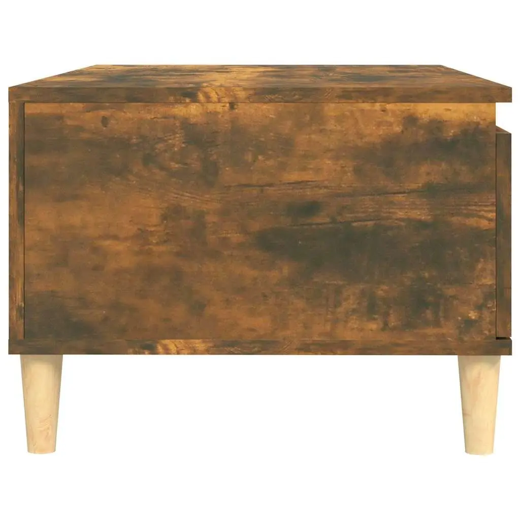 Coffee Table Smoked Oak 90x50x36.5cm Engineered Wood Storage Drawer Open Shelf