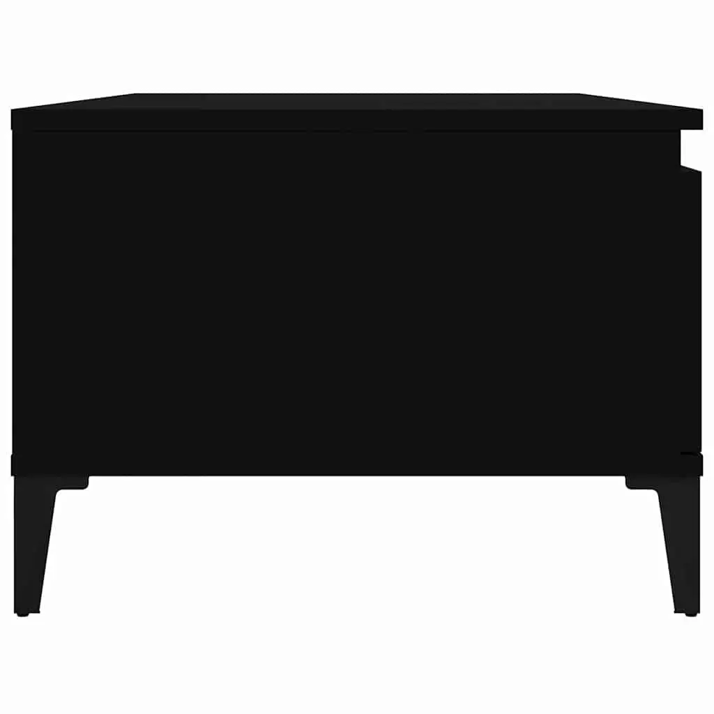 Coffee Table Black Industrial Storage 1 Drawer Open Compartment Side End Table