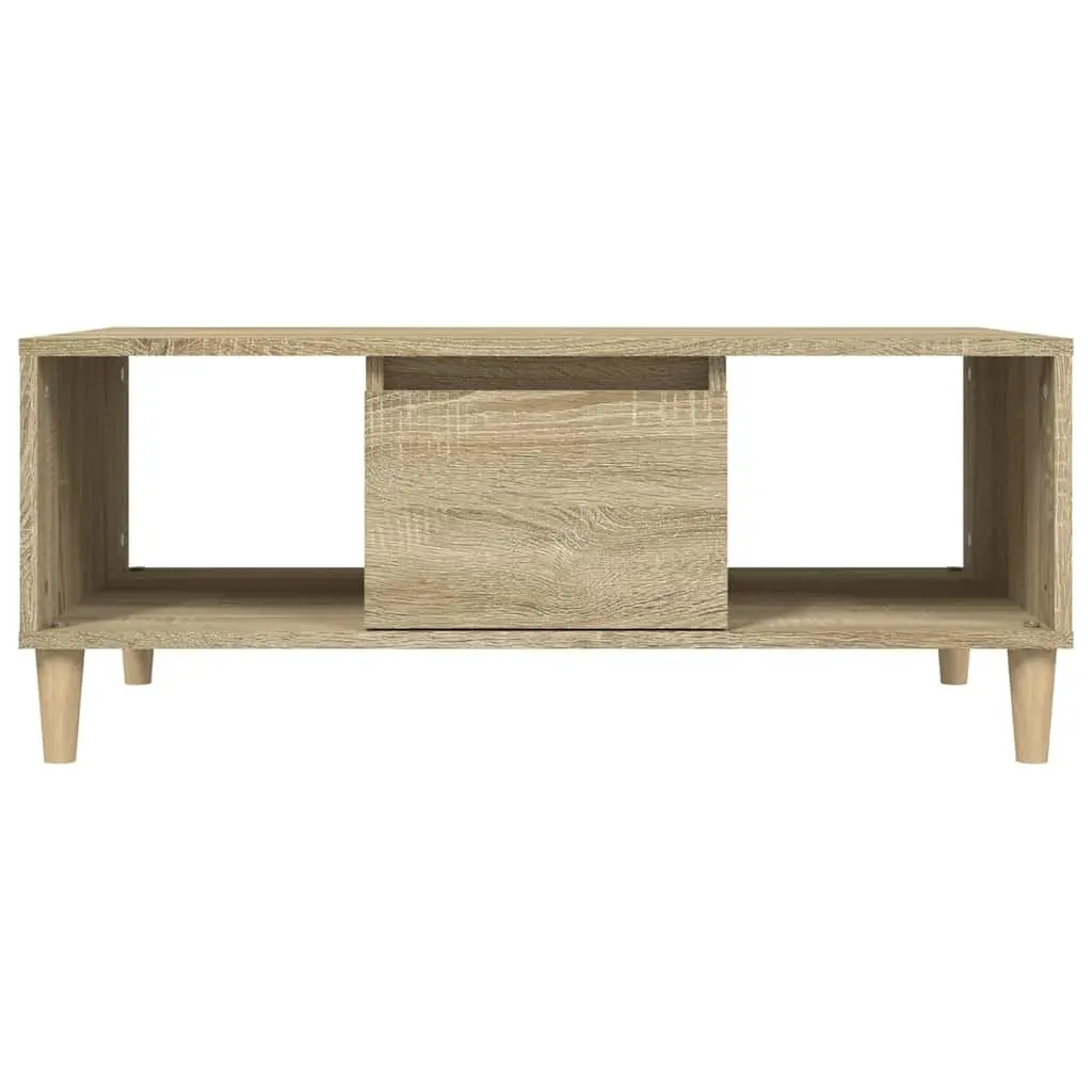 Coffee Table Brown Sonoma Oak 90x50x36.5 cm Open Compartments Drawer Storage