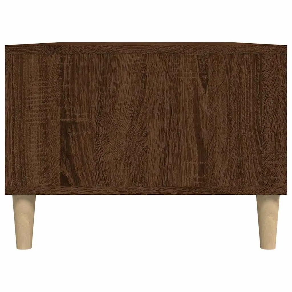 Coffee Table Brown Oak Open Compartments Drawer Storage 90x50x36.5cm