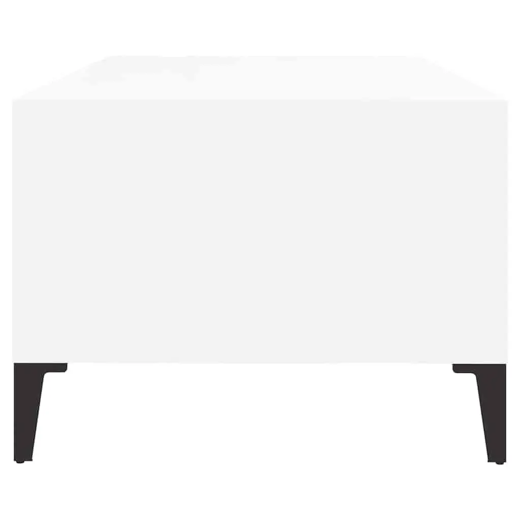 Coffee Table High Gloss White with Storage Drawer and Open Compartments 90 x 50 x 36.5 cm