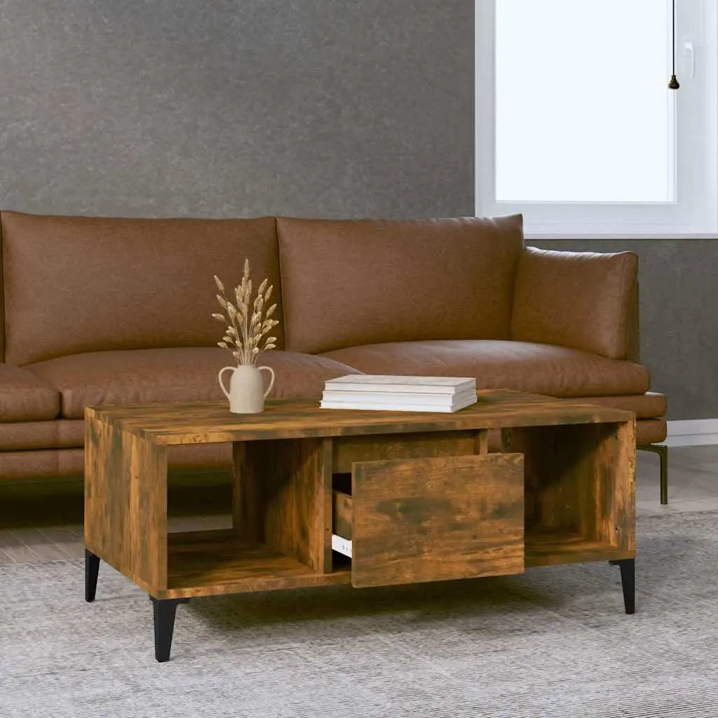 Coffee Table with Drawer and Open Compartments