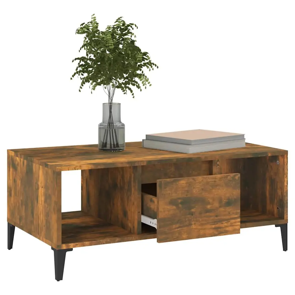 Coffee Table with Drawer and Open Compartments