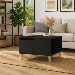 Friendly Black Coffee Table with Storage Options
