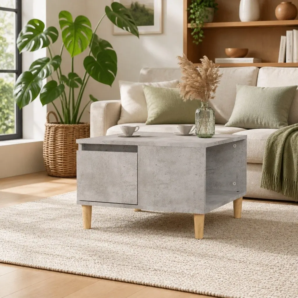 Grey Coffee Table 55x55x36.5cm with Storage