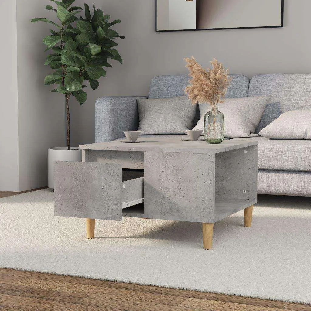 Grey Coffee Table 55x55x36.5cm with Storage