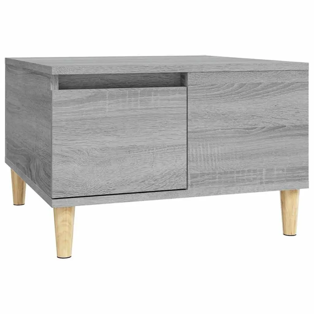Coffee Table Grey Sonoma with Storage Drawer 55x55x36.5 cm