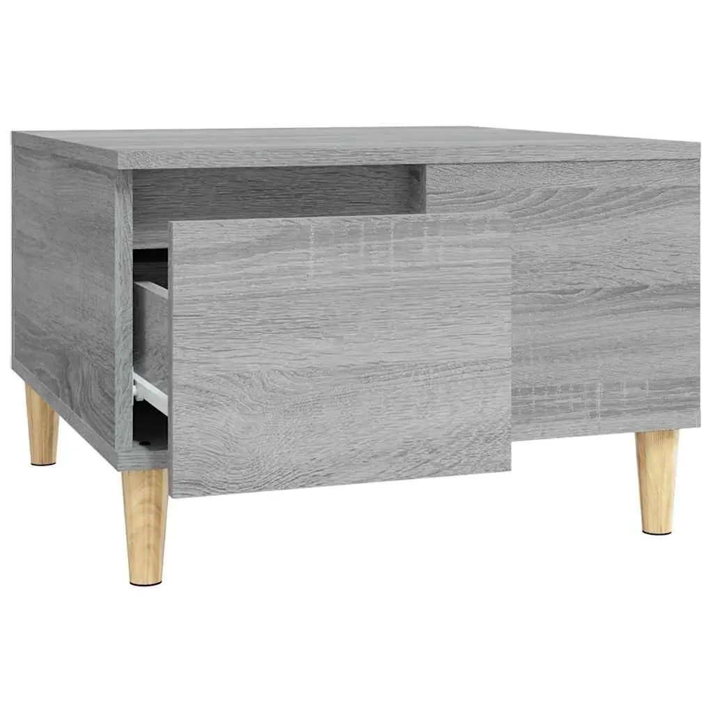 Coffee Table Grey Sonoma with Storage Drawer 55x55x36.5 cm