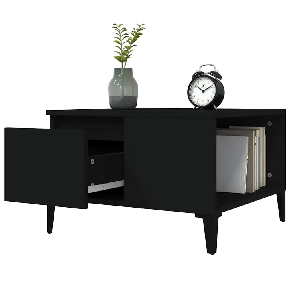 Coffee Table Black Modern Living Room Furniture with Storage Drawer Compartment