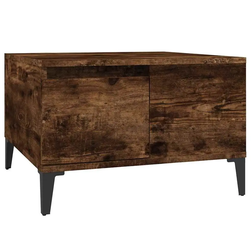 Coffee Table with Storage Drawer and Open Compartment Brown Engineered Wood 55W x 55D x 36.5H cm