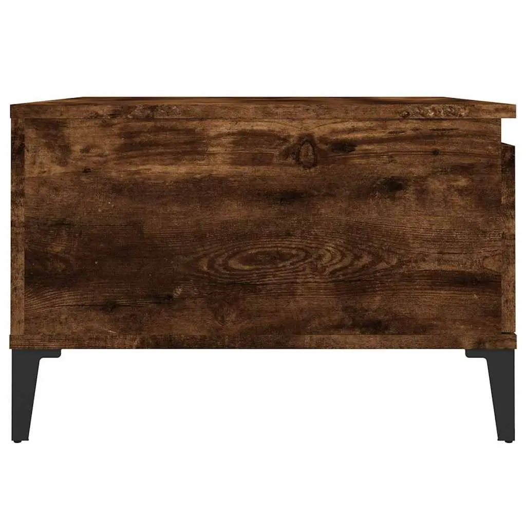 Coffee Table with Storage Drawer and Open Compartment Brown Engineered Wood 55W x 55D x 36.5H cm
