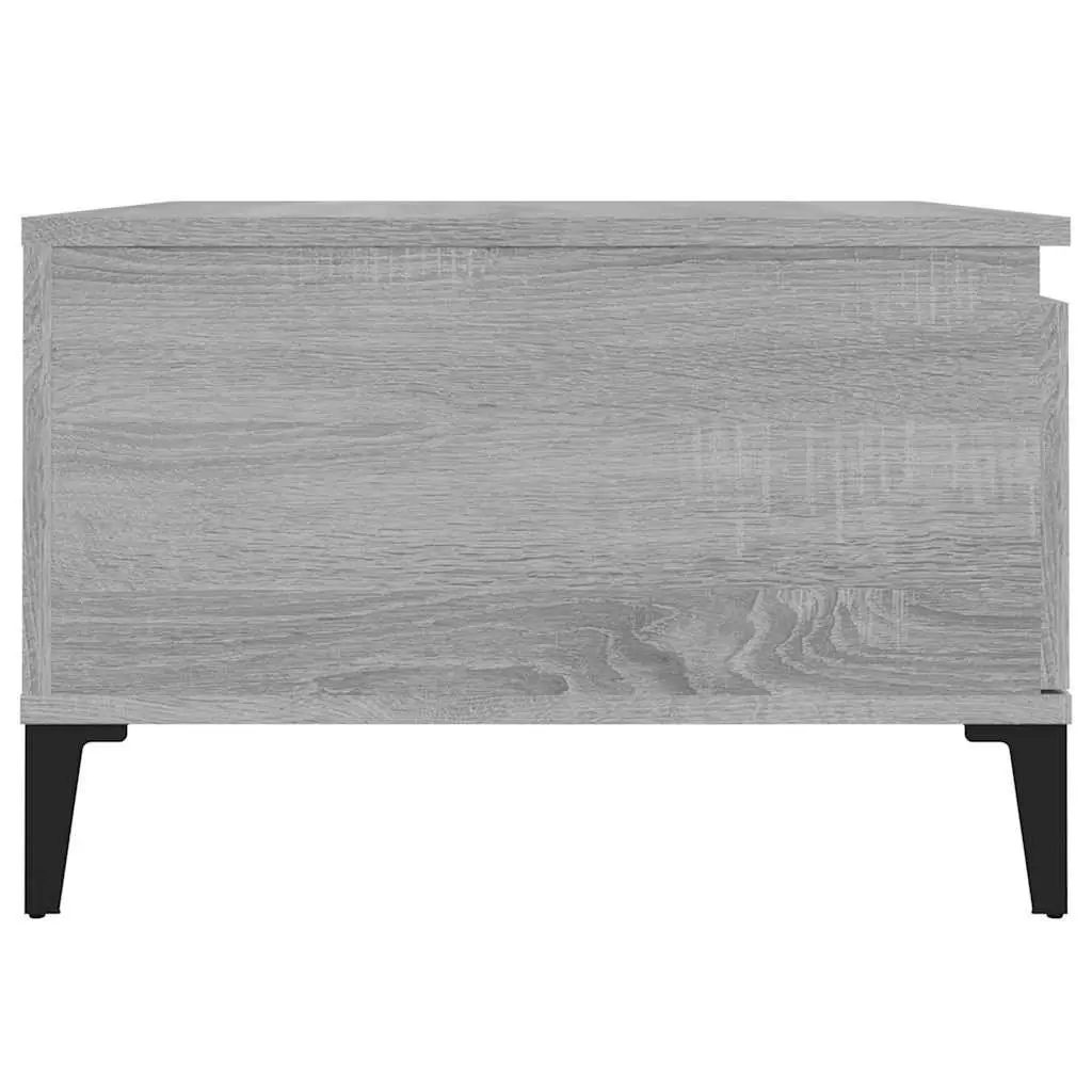 Coffee Table Grey Sonoma with Storage Drawer Open Compartment 55 x 55 x 36.5 cm