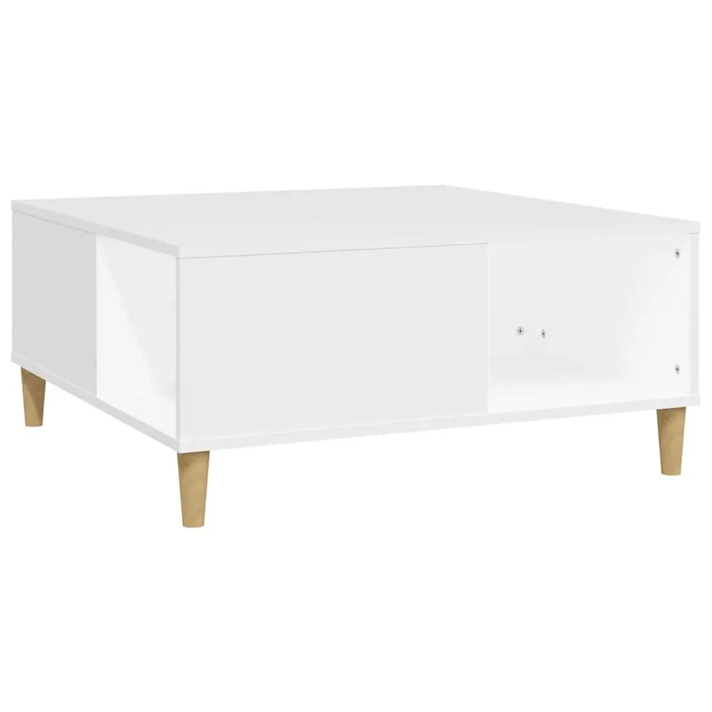 Coffee Table Modern White with Storage Compartments 80 x 80 x 36.5 cm