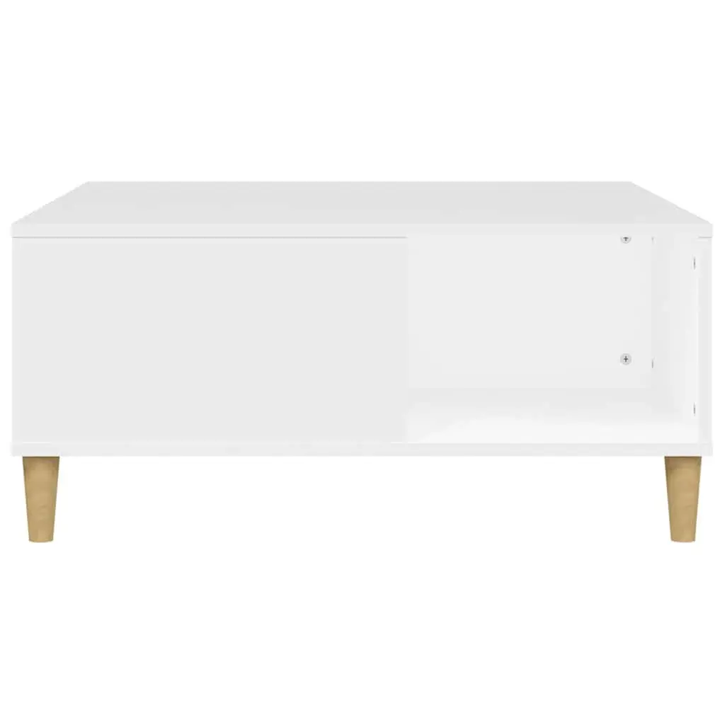 Coffee Table Modern White with Storage Compartments 80 x 80 x 36.5 cm