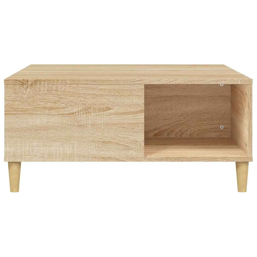 Coffee Table Brown Engineered Wood Storage Compartments Minimalist Design