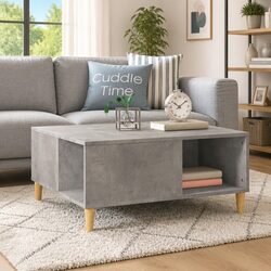 Grey Coffee Table 80x80x36.5 cm - Your Stylish Storage