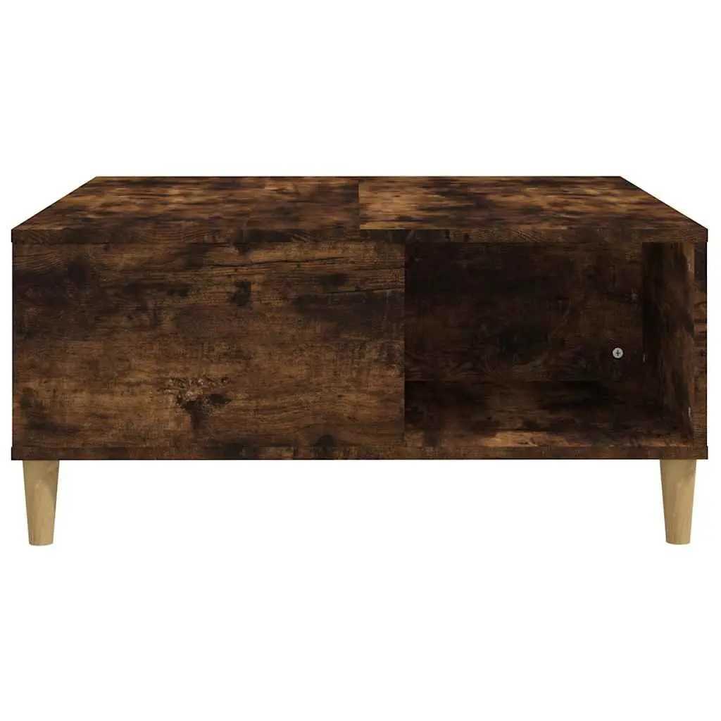Coffee Table with Storage Compartments Brown Engineered Wood 80x80x36.5cm