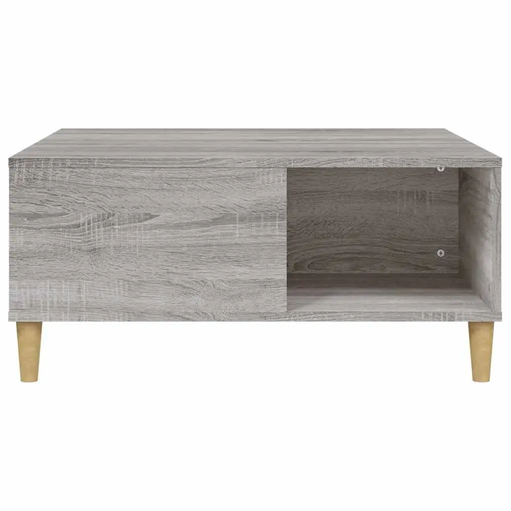 Coffee Table Grey Sonoma 80x80x36.5cm with Storage Compartments