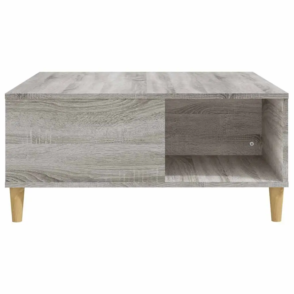 Coffee Table Grey Sonoma 80x80x36.5cm with Storage Compartments