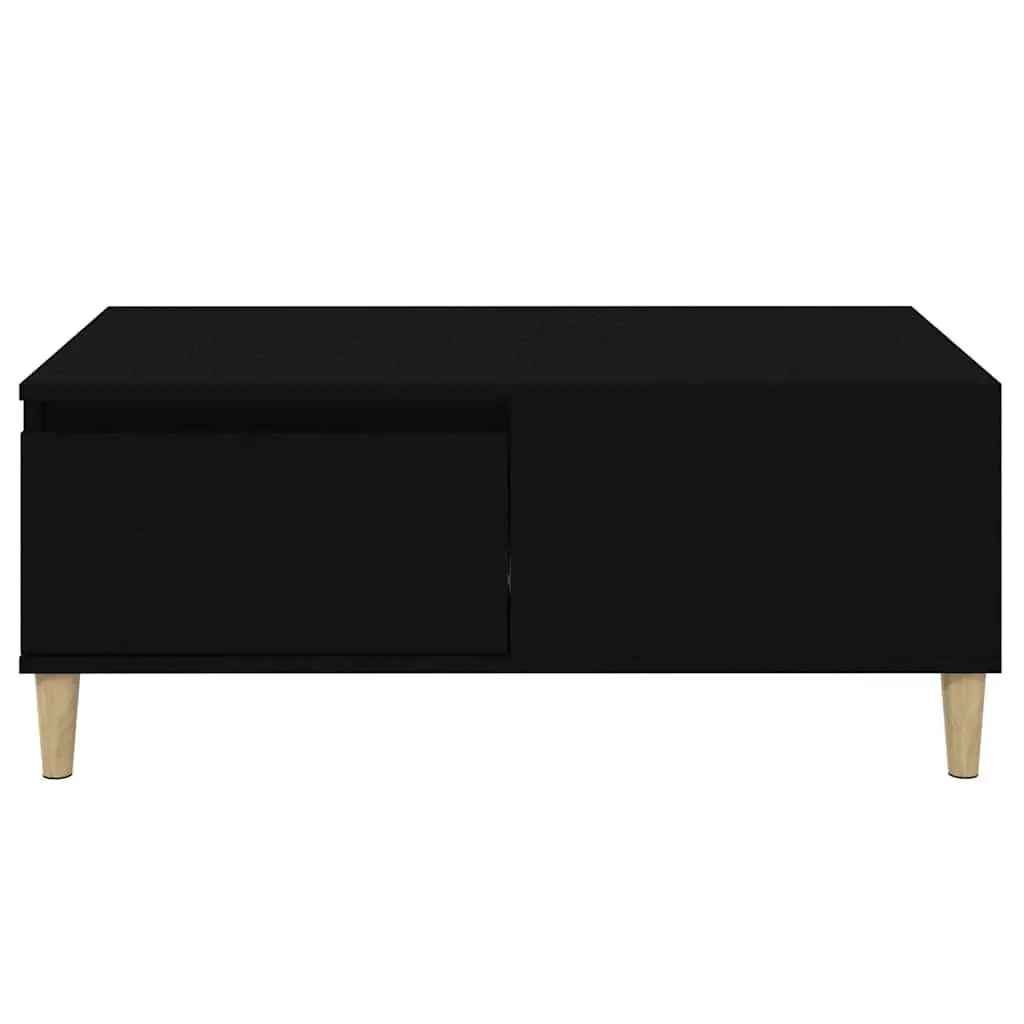 Coffee Table Black with Drawer Storage 90x50x36.5 cm
