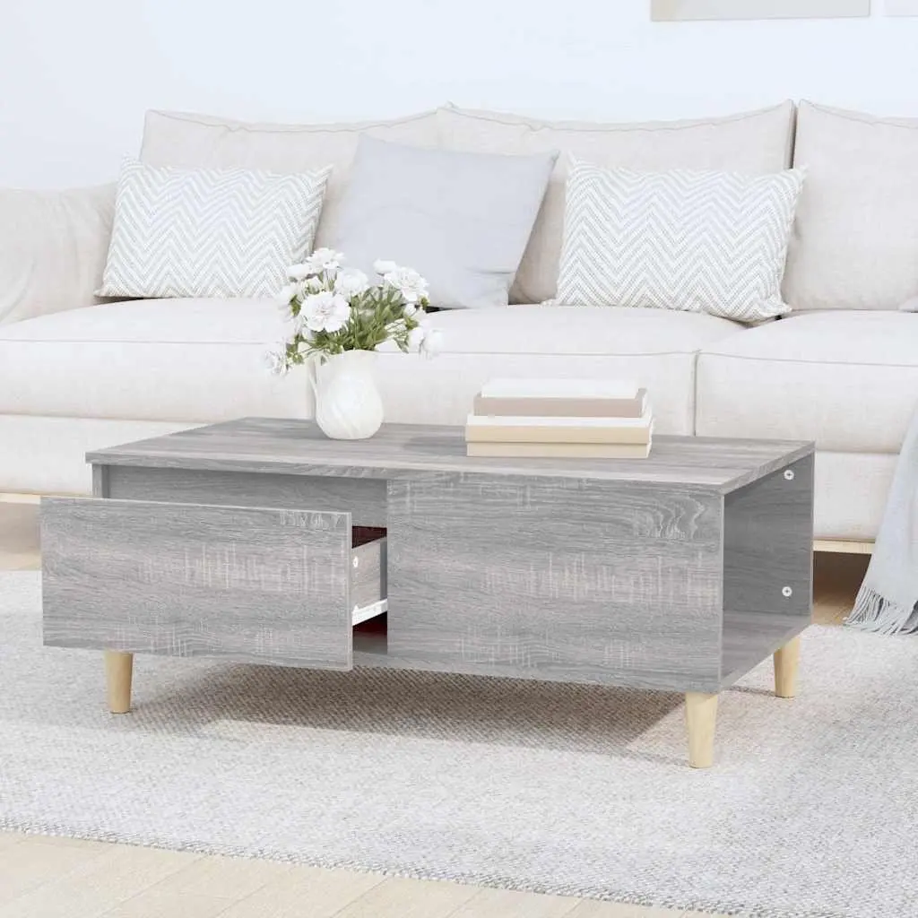 Coffee Table Grey Sonoma Engineered Wood Living Room Accent Table with Storage