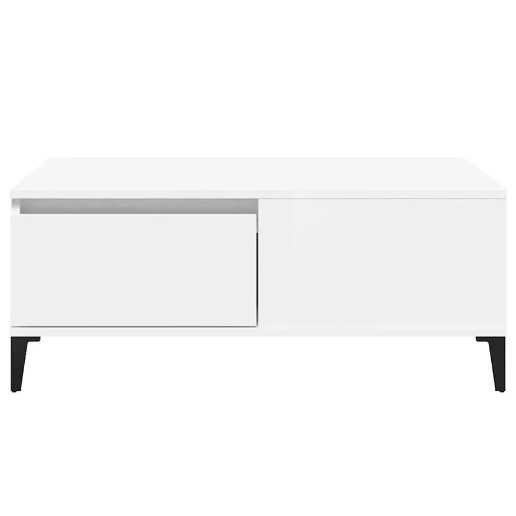 Coffee Table White Storage Drawer Modern Living Room Accent Furniture 90x50cm