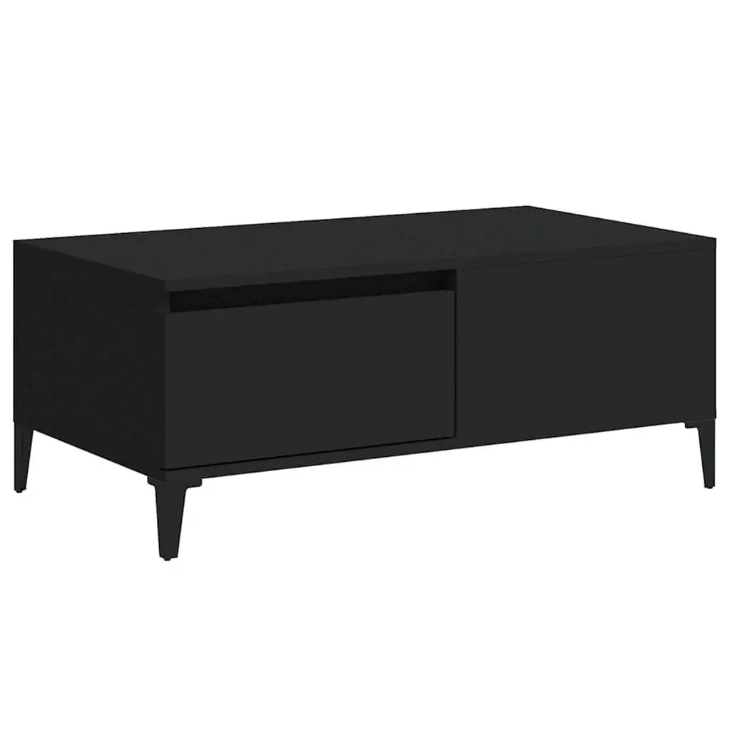 Black Coffee Table with Drawer Storage
