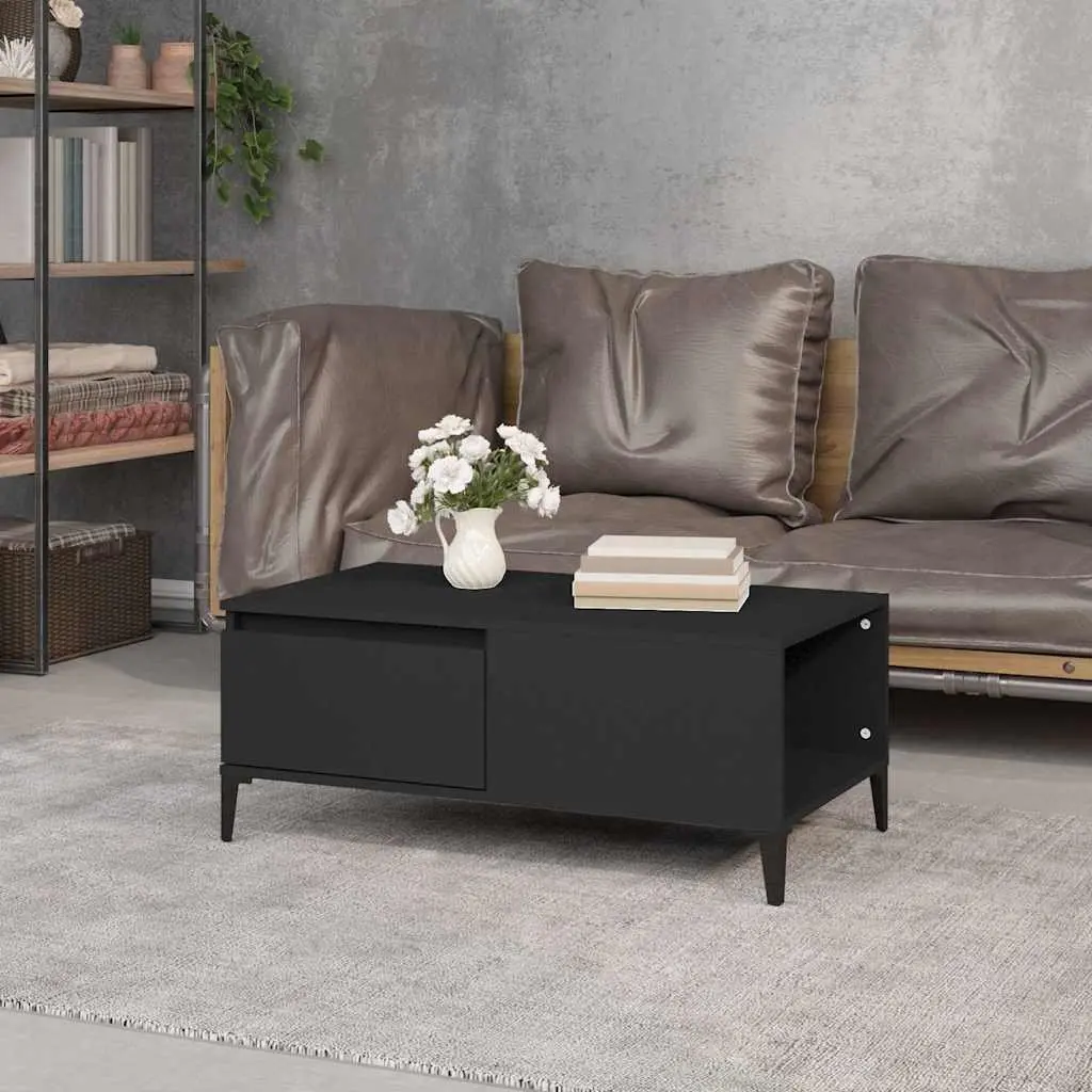 Black Coffee Table with Drawer Storage