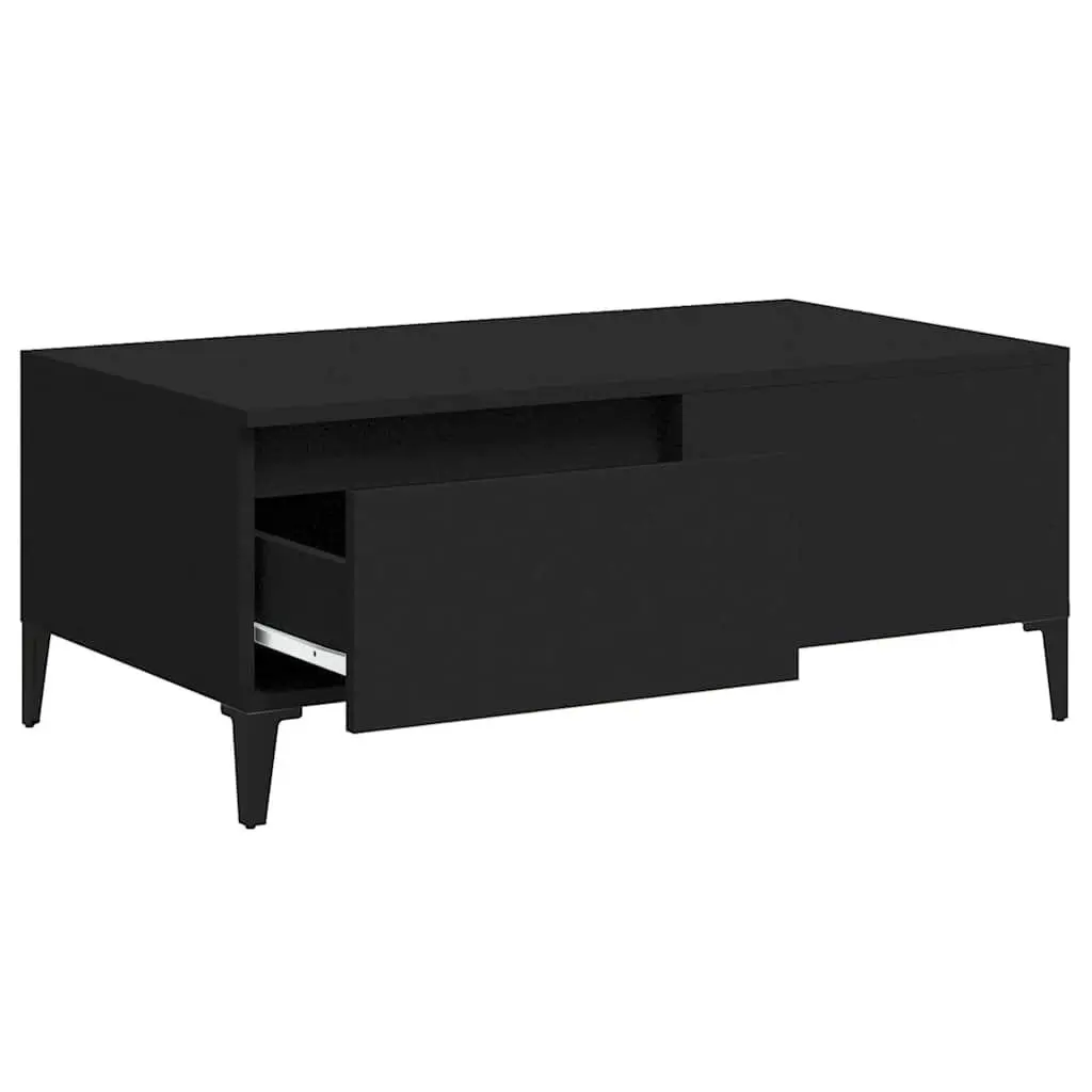 Black Coffee Table with Drawer Storage