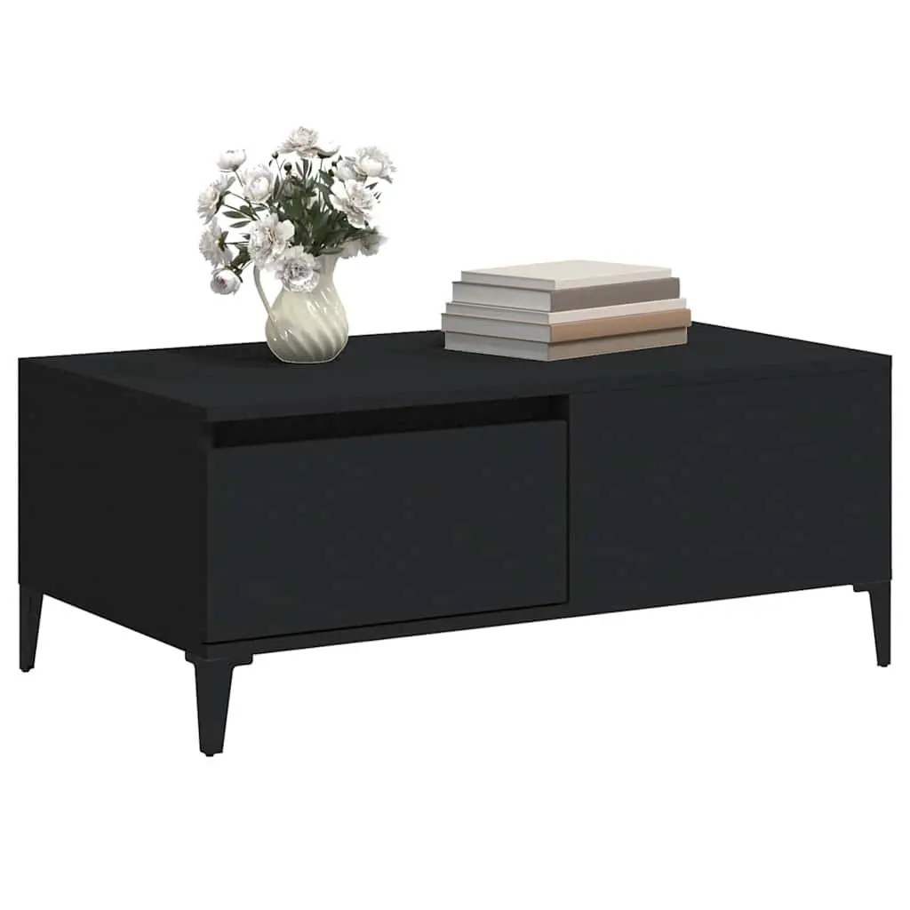 Black Coffee Table with Drawer Storage