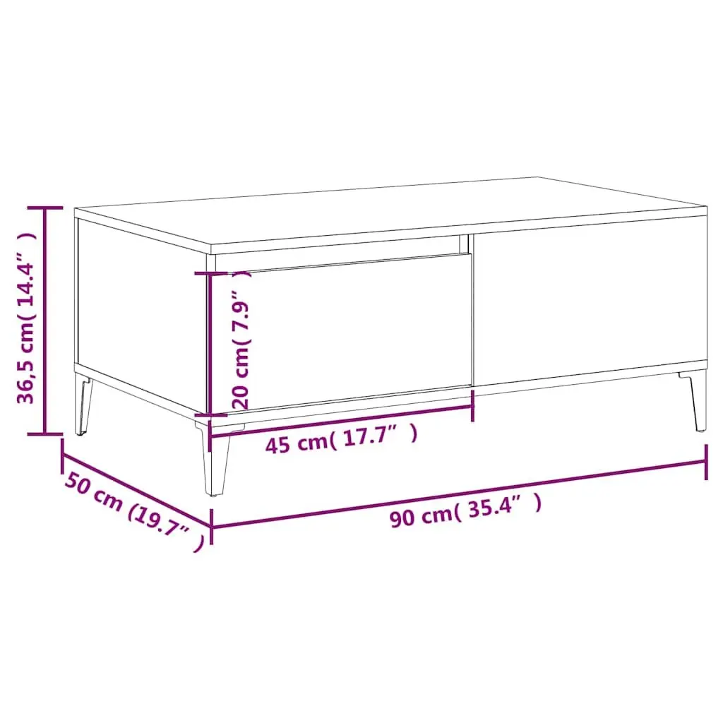Black Coffee Table with Drawer Storage