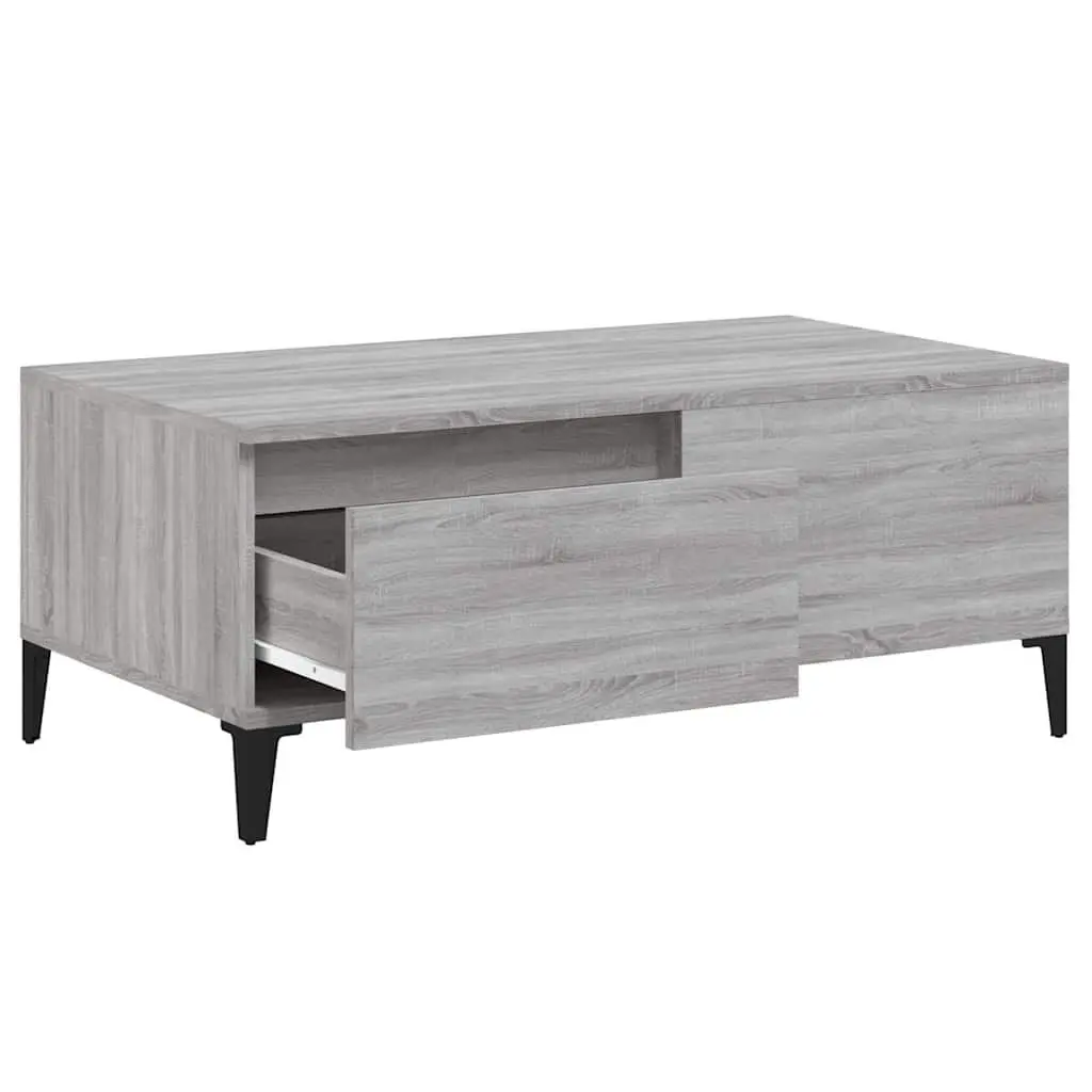 Coffee Table Grey Sonoma with Drawer Storage 90 x 50 x 36.5 cm