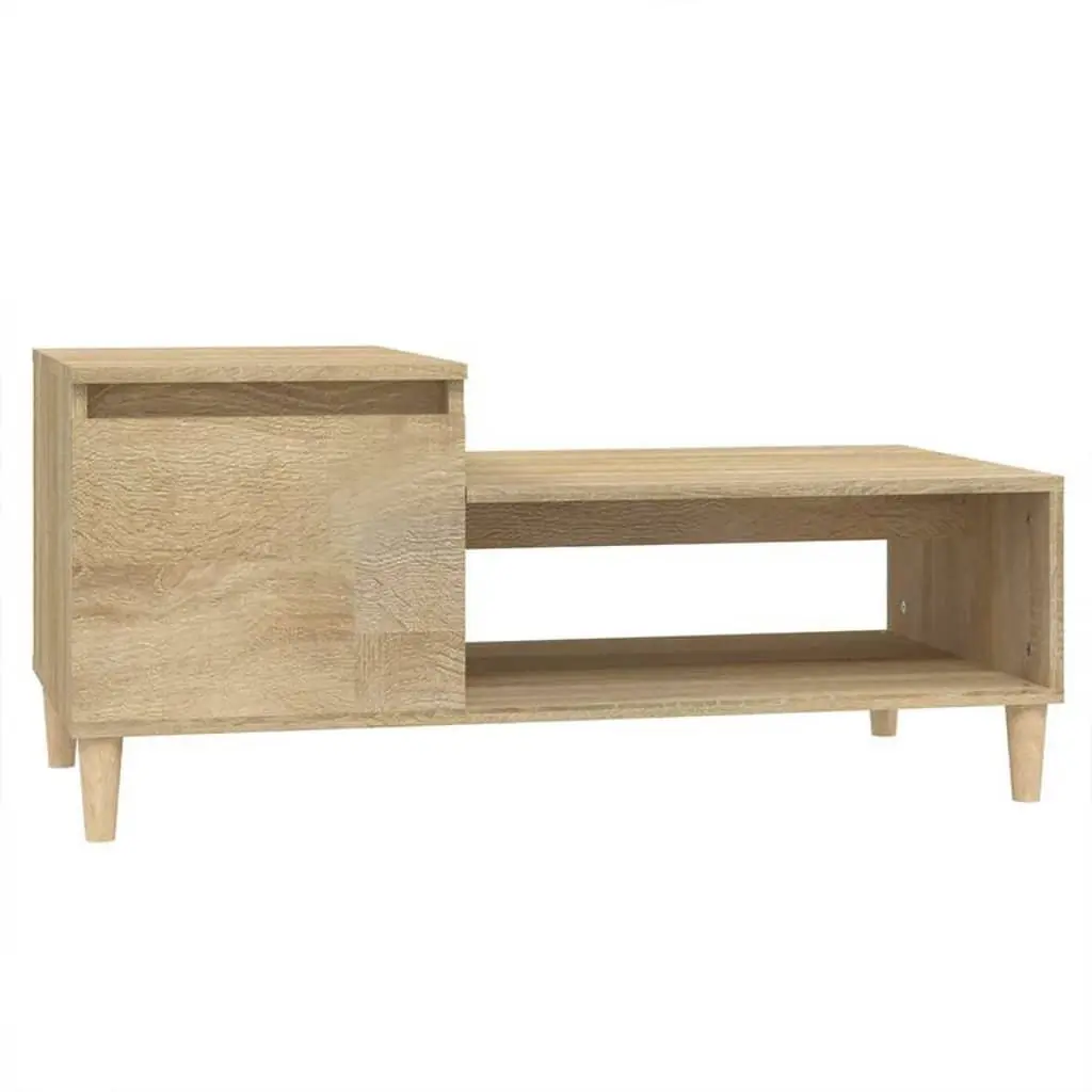 Coffee Table with Storage Compartment Sonoma Oak Engineered Wood 100 x 50 x 45 cm